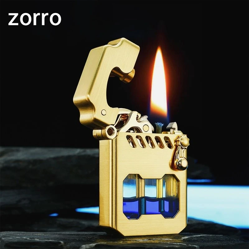 2025 New Zorro Kerosene Lighter Cyber Mecha Transparent Bin Rocker Cool Classic Torrens Tide Men Lighters Wholesale