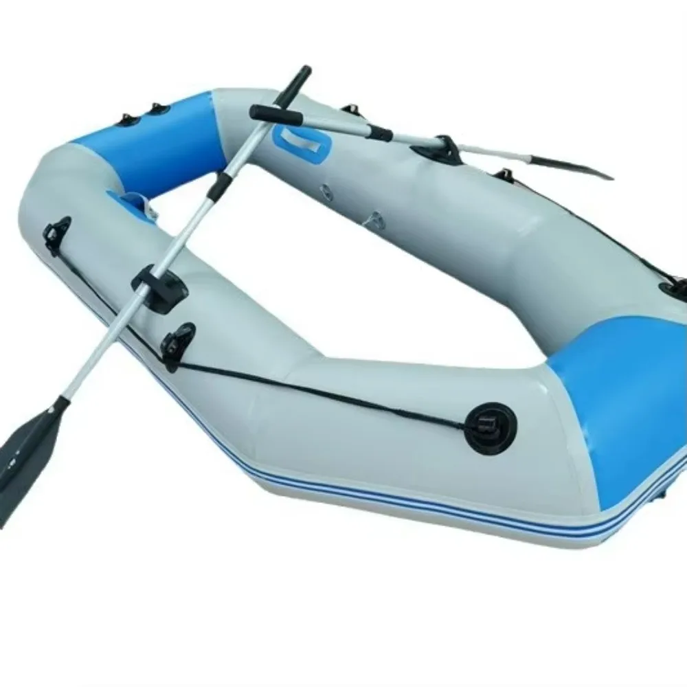 الصيد كاياك طوف قارب قابل للنفخ مقاومة للاهتراء للطي المواد البلاستيكية 2 شخص وسادة هوائية قارب التجديف #6