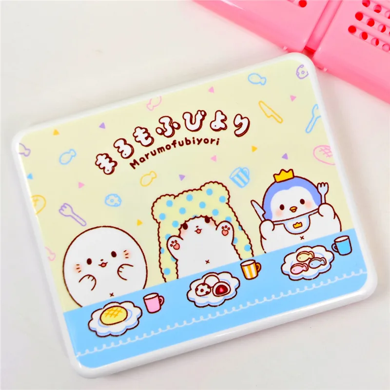 Scatola portaoggetti pieghevole in plastica Marumofubiyori con coperchio cestino portaoggetti multiuso Kawaii carino Desktop piccolo