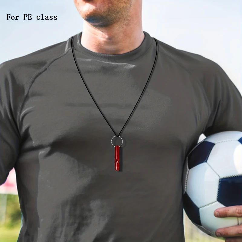 صفارة نجاة للطوارئ من الألومنيوم 5/10 مع سلسلة مفاتيح - للتخييم والمشي لمسافات طويلة والصيد والرياضة ومعلم الصالة الرياضية وتدريب الكلاب #5