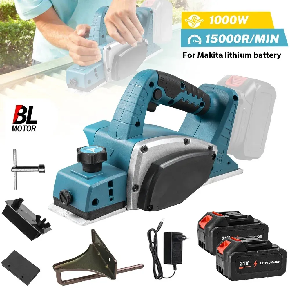 Bürstenloser Elektrohobel 15000 U/min Kabelloser Elektrohobel DIY Möbelbearbeitung Holzbearbeitungswerkzeuge für Makita-Akkus