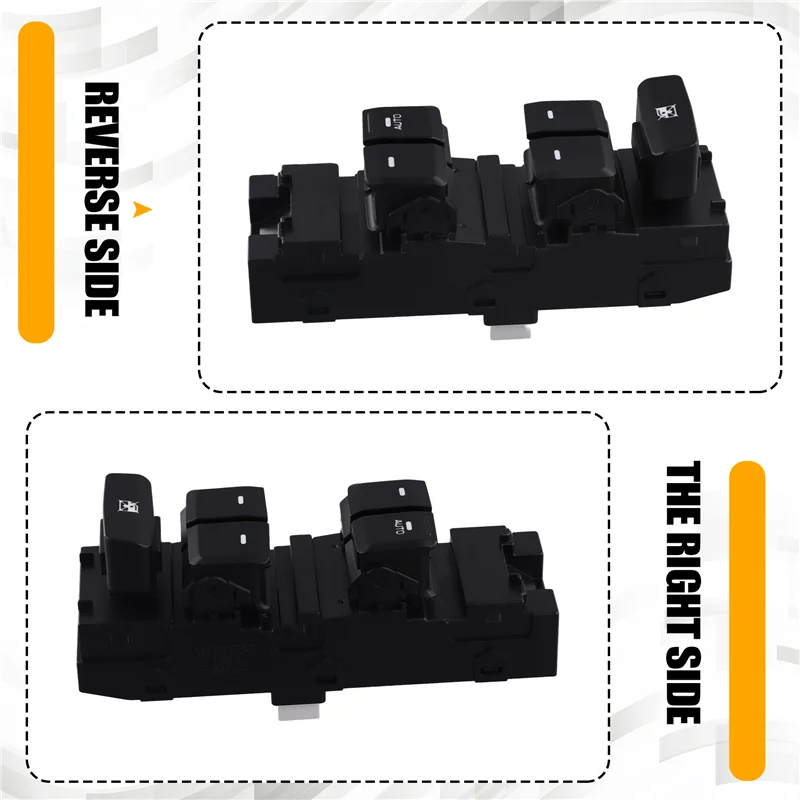 【Esclusivo!】RHD 93570-C7120 Interruttore di comando principale alzacristallo elettrico Pulsante regolatore finestra di ricambio per HYUNDAI I20 2013-2019 93570