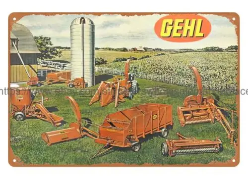 Gehl Farm Equipment implement metal tin sign reproductions collectible