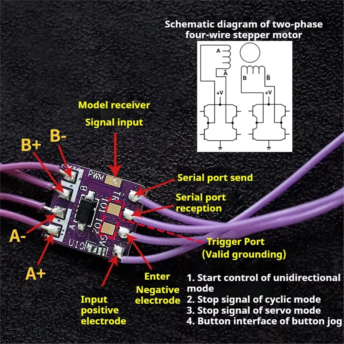 (A30I) Mini Stepper Motor Control Board Module Servo Motor Controller 3.5V-12V ESC Driver for RC Robot Car Drone