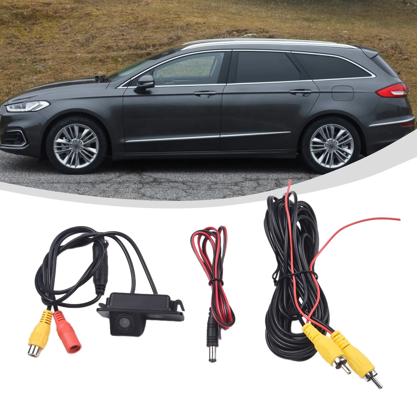 

For Ford For Mondeo S-Max Focus Fiesta Reverse Camera 170° 520 TV Lines Black Car Video Cable 2:1 Interlance Kits