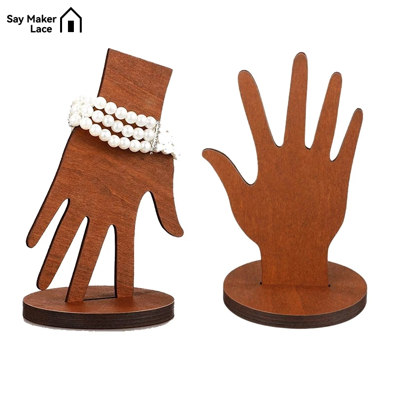 1Pcs Wooden Hand Form Bracelet Jewelry Display Stand Holder Aesthetic Jewelry Mannequin Fingers Jewelry Organizer