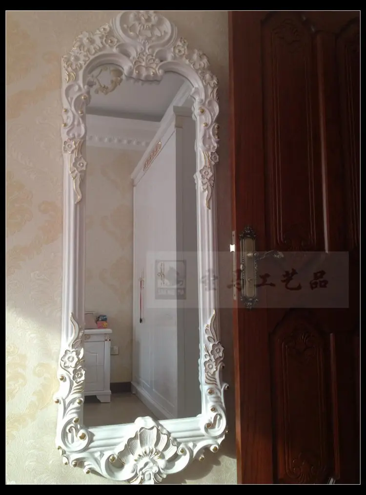 Miroir pleine longueur sculpté rétro européen et américain, magasin de vêtements, miroir ajusté pour tout le corps