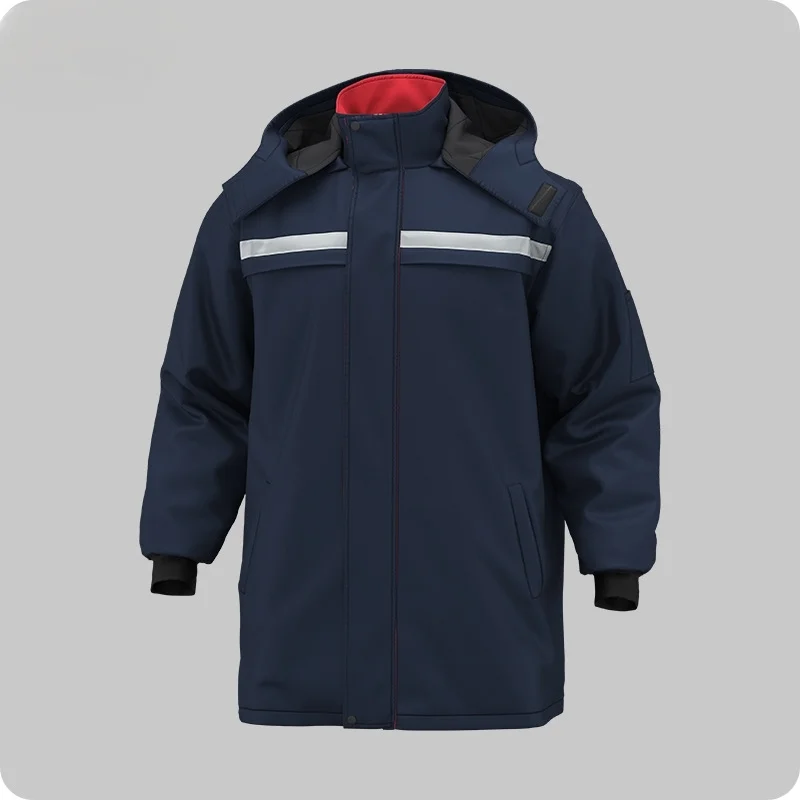 

Winter workwear with thick fleece for warmth, medium to long cold storage, property workshop, cotton jacket, cotton coat