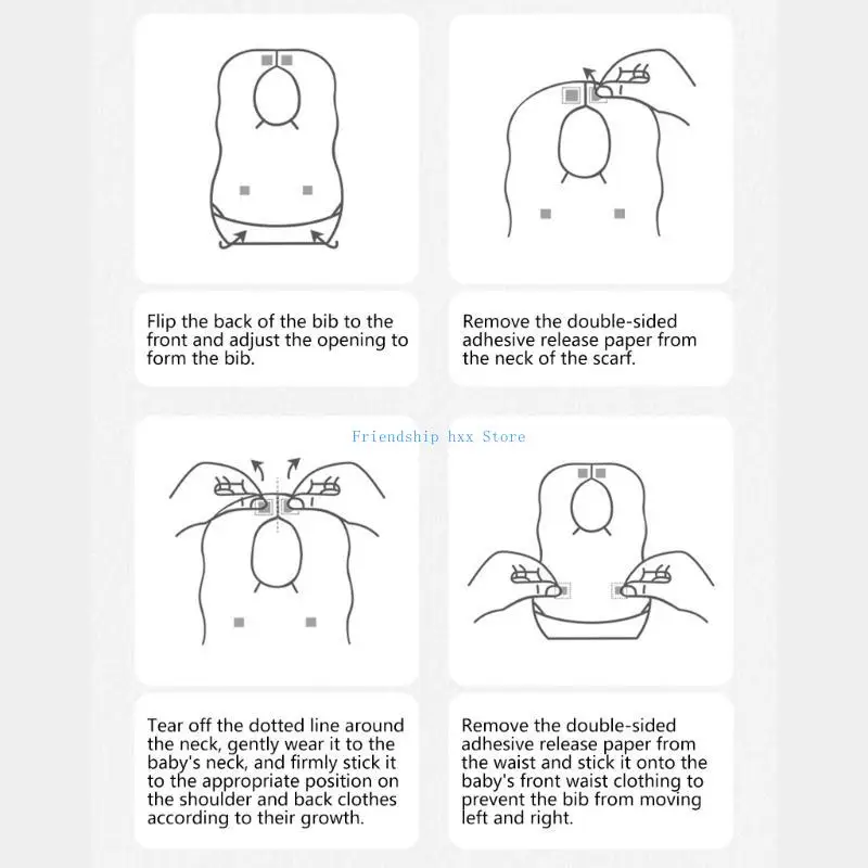 

F1CB 10Pcs Disposable Feeding Bib Cotton Bib for Toddlers Newborns Cotton Drooling Apron Baby Burp Cloths Feeding Bib