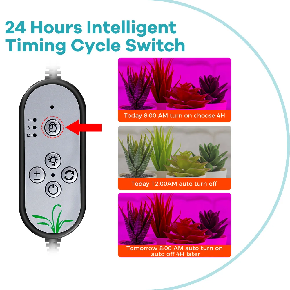 USB Full Spectrum LED Plant Grow Light 5V 3Modes Timing Hydroponic Seedlings Cultivate Lamp Greenhouse Tent Growth Fill Lighting