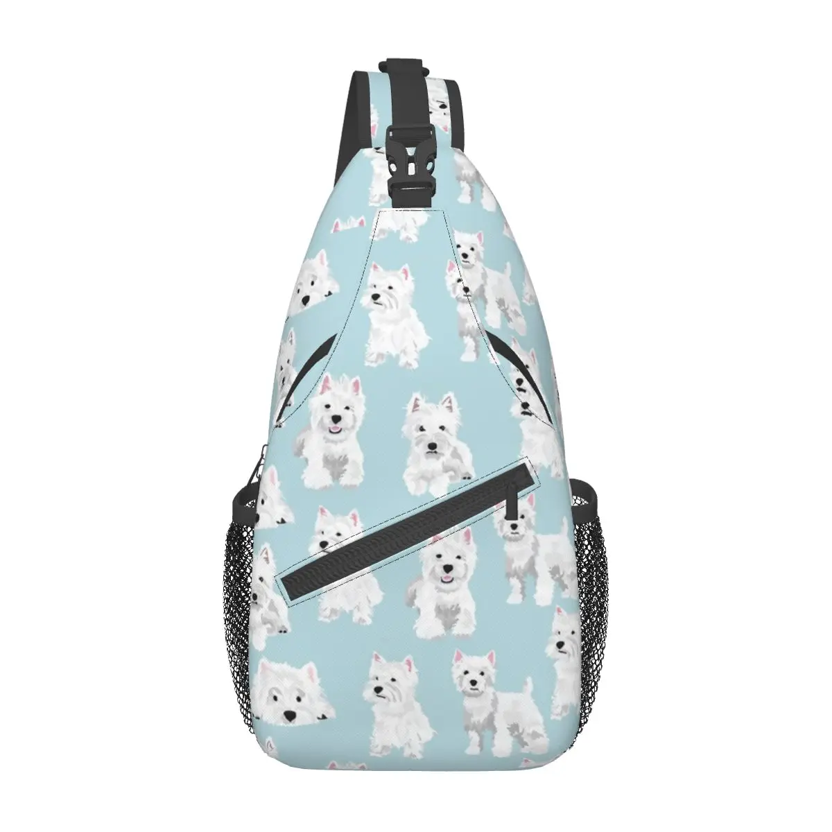 

Westie Cute Puppy Crossbody Sling Bag Small Chest Bag West Highland Terrier Dog Shoulder Backpack Daypack Hiking Travel Sports