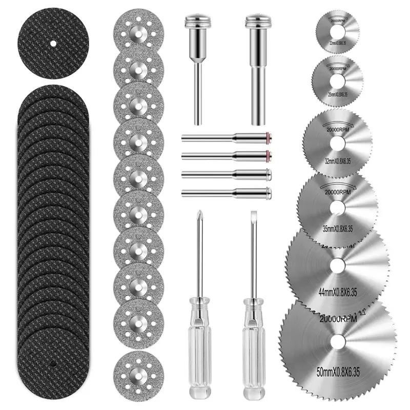 

A20F-Cutting Wheel Set Compatible With Plastic 44Pcs For Rotary Tool, HSS Circular Saw Blades Resin Cutting Discs
