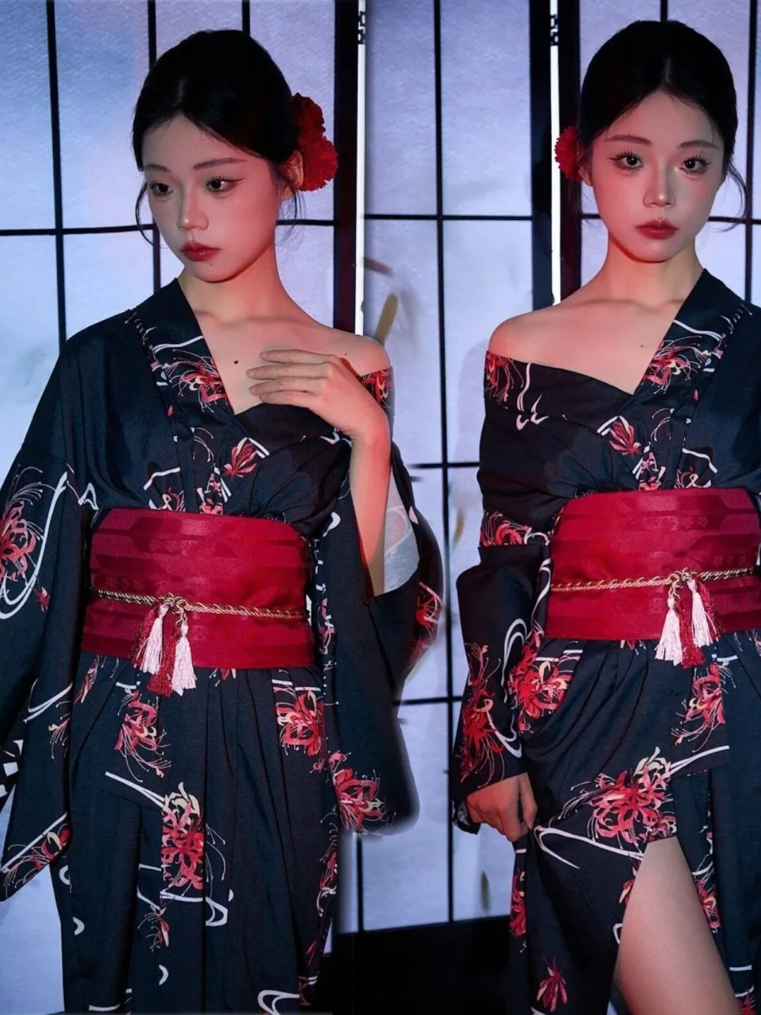 

Traditional Japanese Kimono Bathrobe Improved Photography Studio Costume for Young Women Autumn Fashion Online Exclusive Poly...