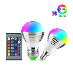 E27 LED 전구 RGB LED 조명 5W 스마트 LED 램프 E14 Lampada 밝기 조절 매직 전구 스포트 라이트, 다채로운 Bombillas 파티 장식 조명