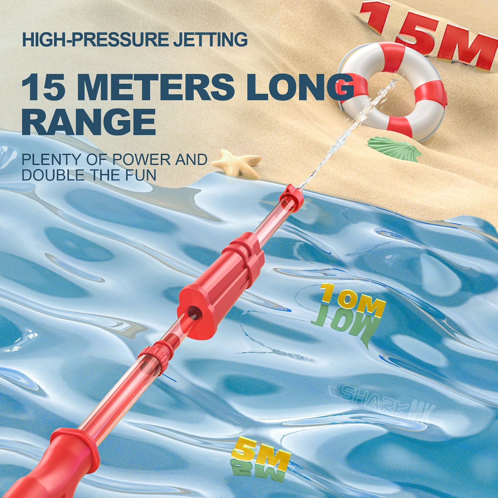 Canon à eau pistolet à gicler haute pression longue portée, environ 15M, grande capacité 15L, jouets d'eau de plage en plein air d'été