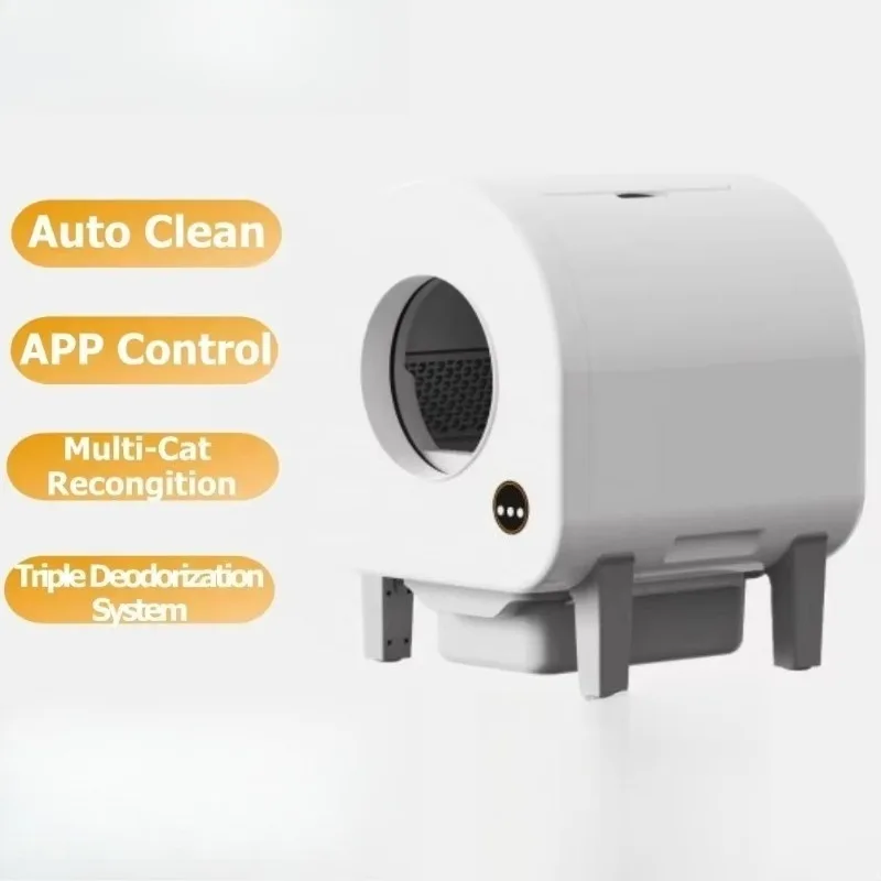 Automatic Cat Litter Box Generation 68L Safety Anti-Pinch Smart Cat Toilet Intelligent Self Cleaning Litter Box for Cats