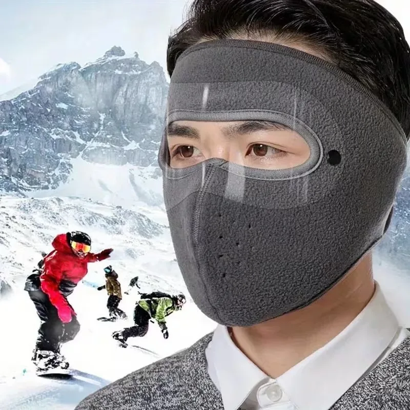 Unisex Face Mask Windproof AntifogFleece Face Shield CyclingCap HD Goggles Motorcycling Winter ProtectionGear for Outdoor Sports