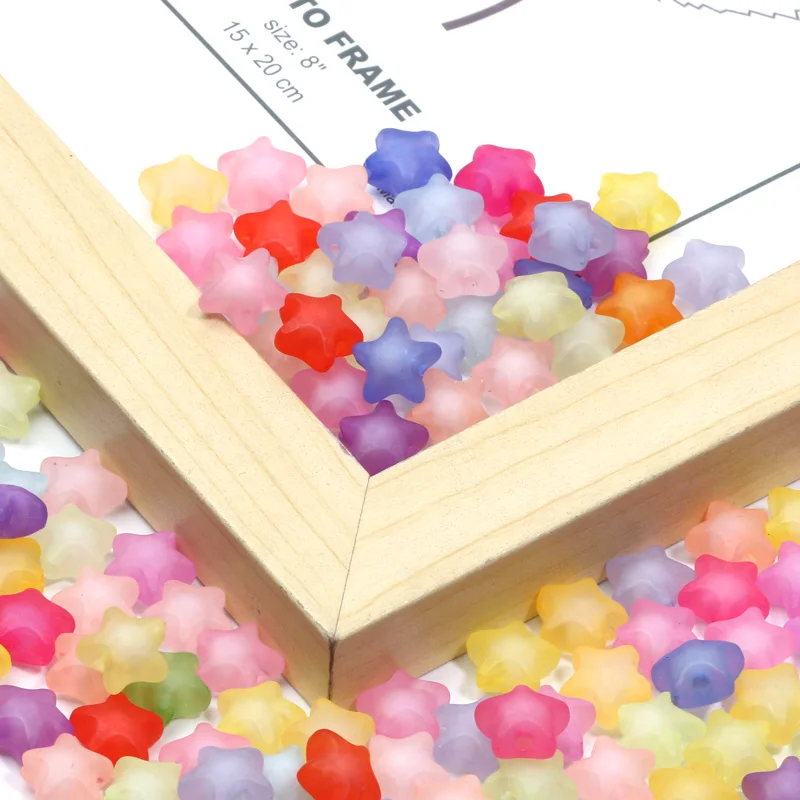 الخرز الفضفاض غير المستقر لصنع المجوهرات ، هدايا تصنعها بنفسك ، أساور ، أقراط ، سلاسل مفاتيح ، نجمة ، ألوان مختلطة ، 11: 50 أكريليك