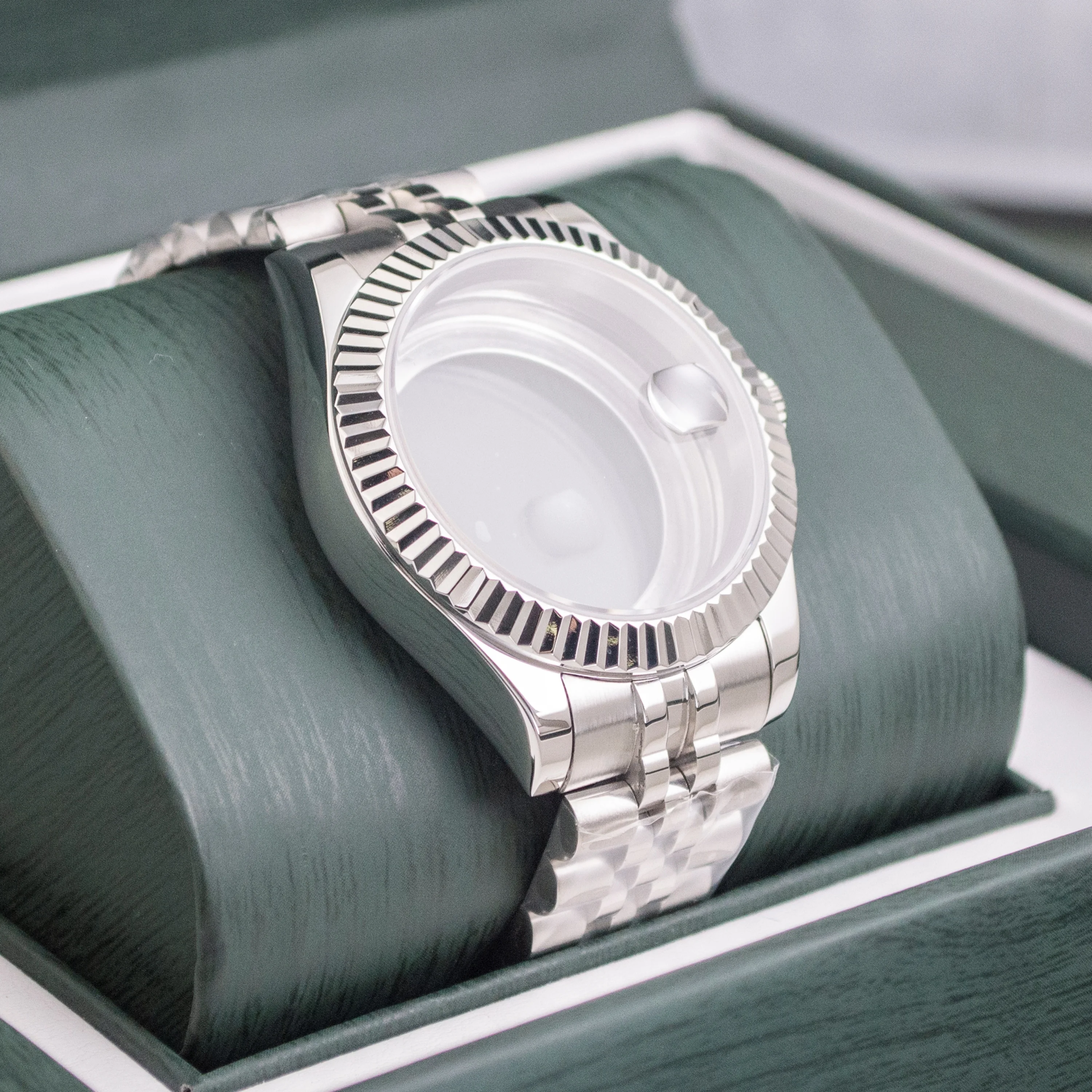 41MM Watch Case for Datejust 20MM Jubilee Bracelet Strap Sapphire Glass for NH35 NH36 Movment NH35 Case Stainless Steel