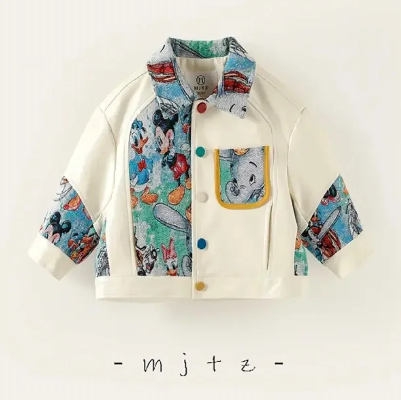 

2025 Disney Boys Jacket - Trendy Patchwork Cartoon Coat for Kids Fashion