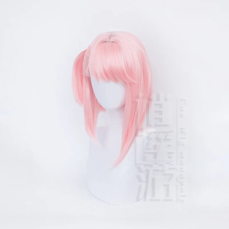 Game Genshin Impact Charlotye Cosplay Wig 45CM Pink Short Heat-resistant Synthetic Hair Halloween Party Anime COS Wigs+wig Cap