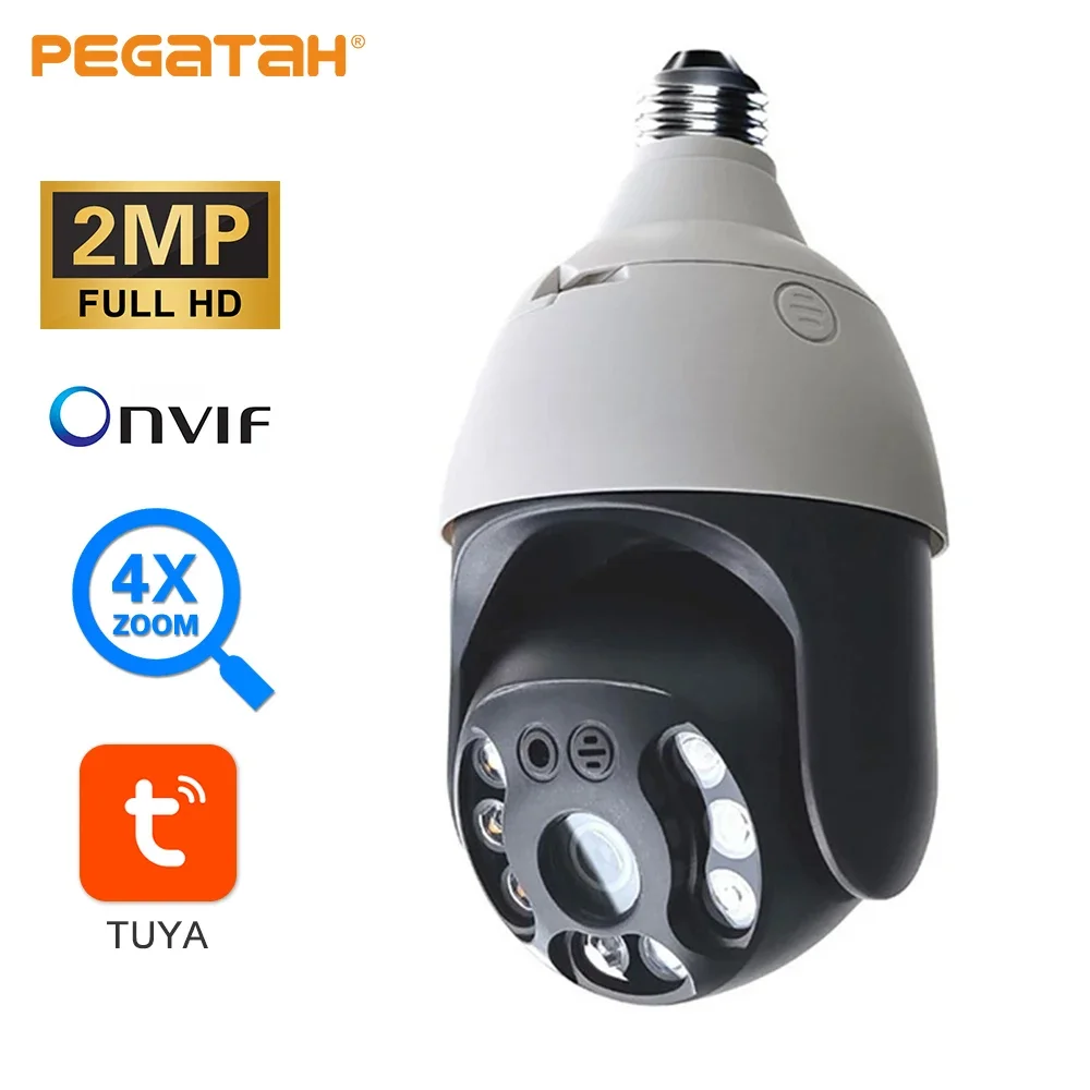 

Tuya 5MP 360° Panoramic IP Camera E27 Bulb Outdoor Wifi 4X Digital Zoom Color Night Vision Security Surveillance PTZ Cameras