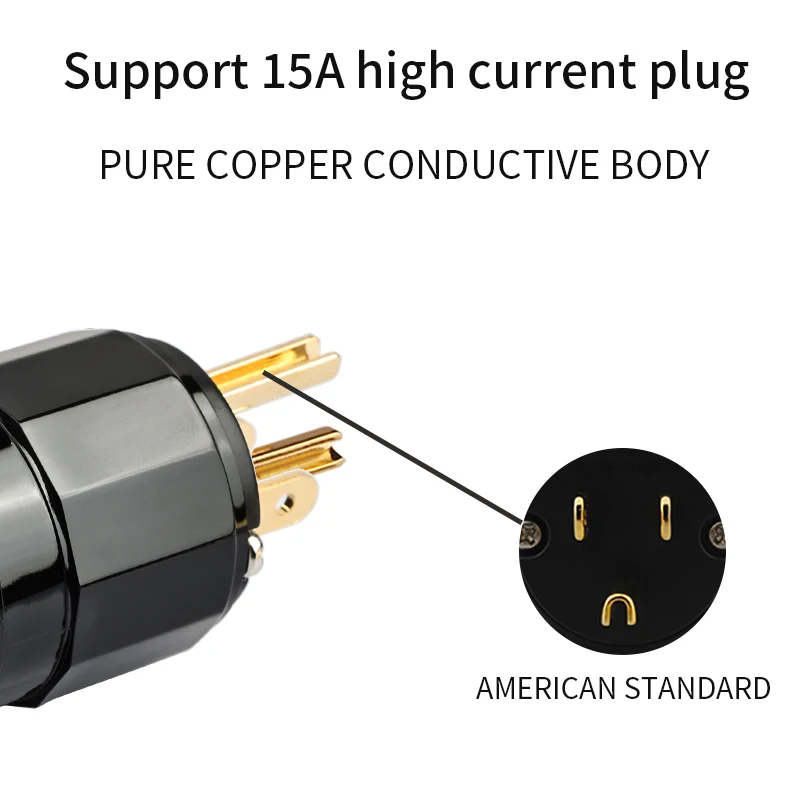 YYAUDIO FI-11M-N1 / FI-11-N1(G) قابس طاقة الصوت 24K مطلية بالذهب EUR Schuko موصل IEC لتقوم بها بنفسك قابس الطاقة الإناث لتقوم بها بنفسك كابل الطاقة