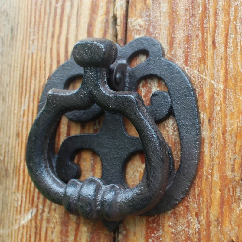 Cast Iron Door Knock Handle Home Decoration Wood Vintage Solid Antique Of American Style Garden