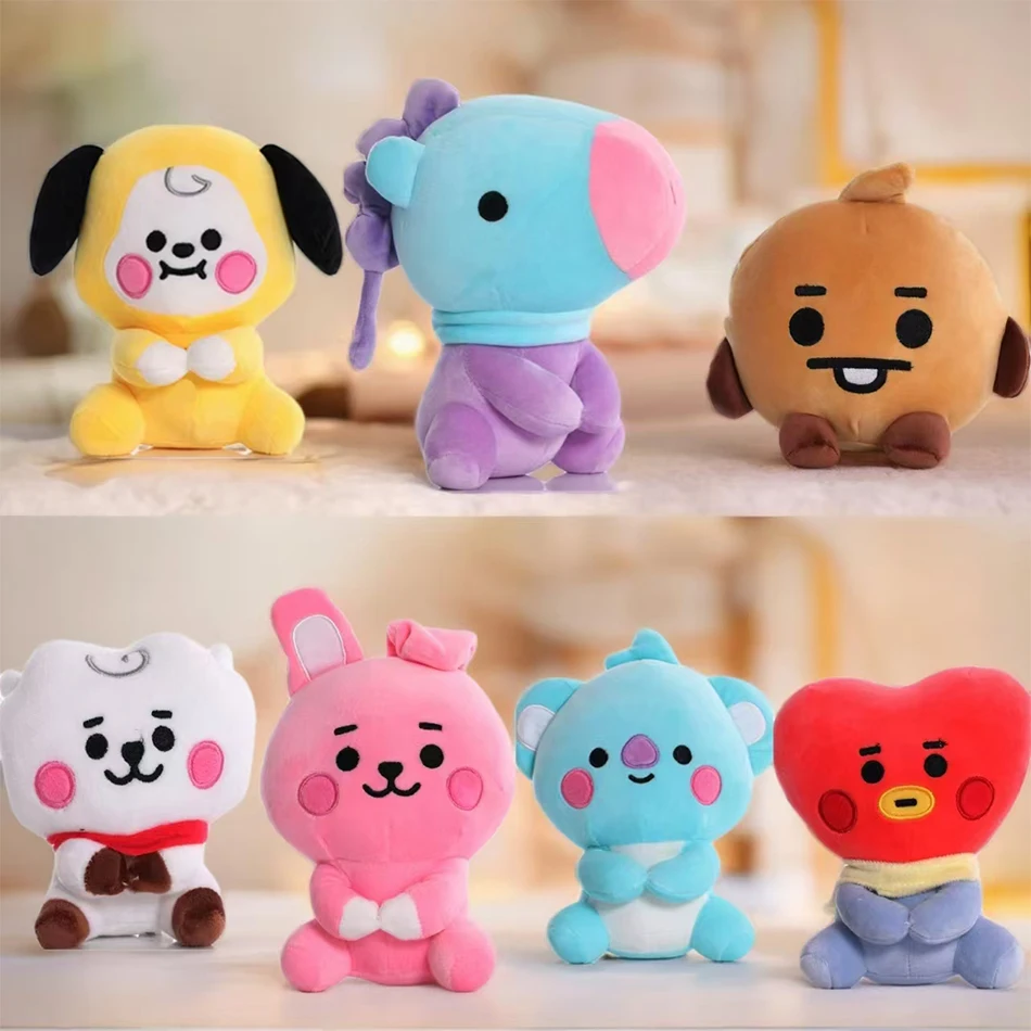 Best seller BTed 21Plush Toys Kawaii Mini Keychain Anime Pendant Ornament for Kids 12~22cm Bt Soft Stuffed Animals Doll Gift