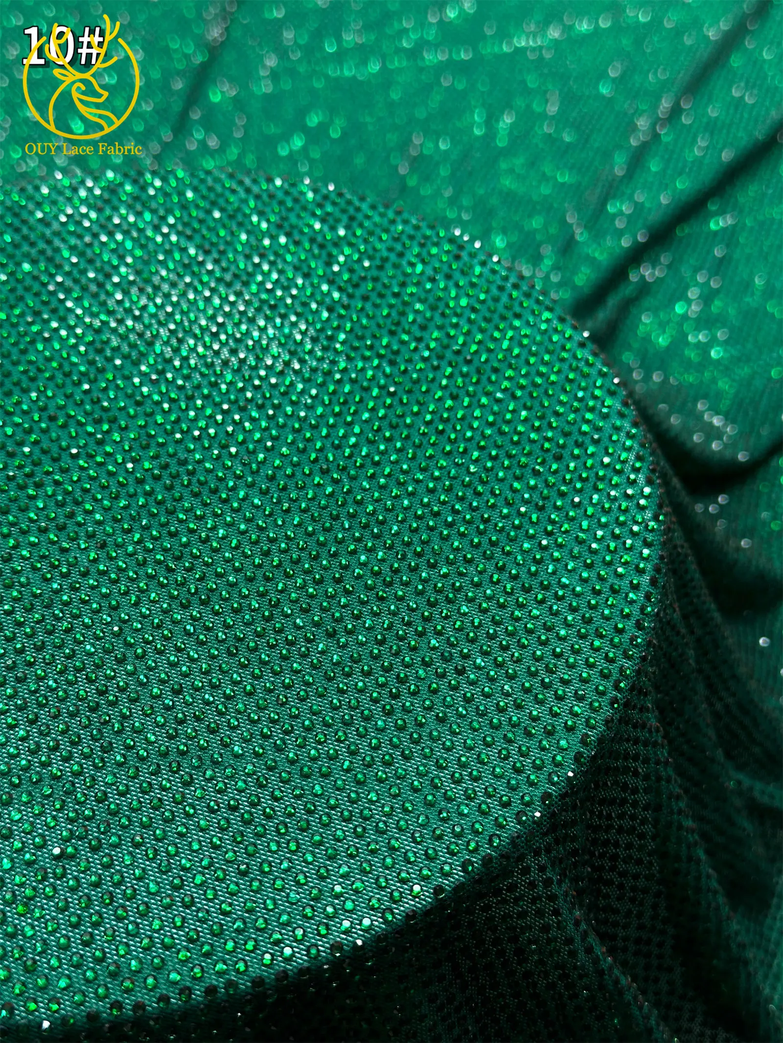 Luxuriöser Glas-Strass-Spitzenstoff im afrikanischen Stil, 2026 französischer und nigerianischer Stretch-Spitzenstoff, Party-Kleid, in 1 Yard genäht. – Detail 17