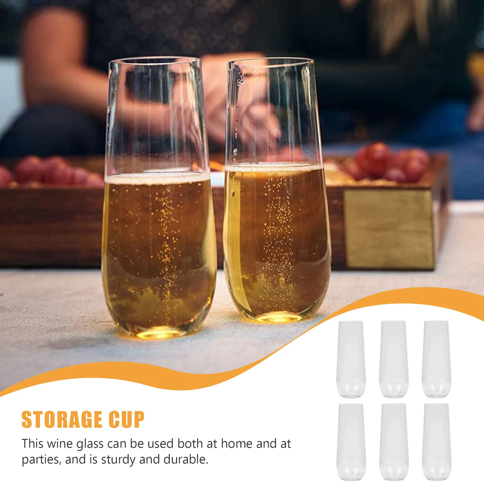 

6Pcs Durable Broken-Resistant Plastic Cup Transparent Mug for Hawaiian Beach Party Home Supplies Plastic Cup Transparent Mug