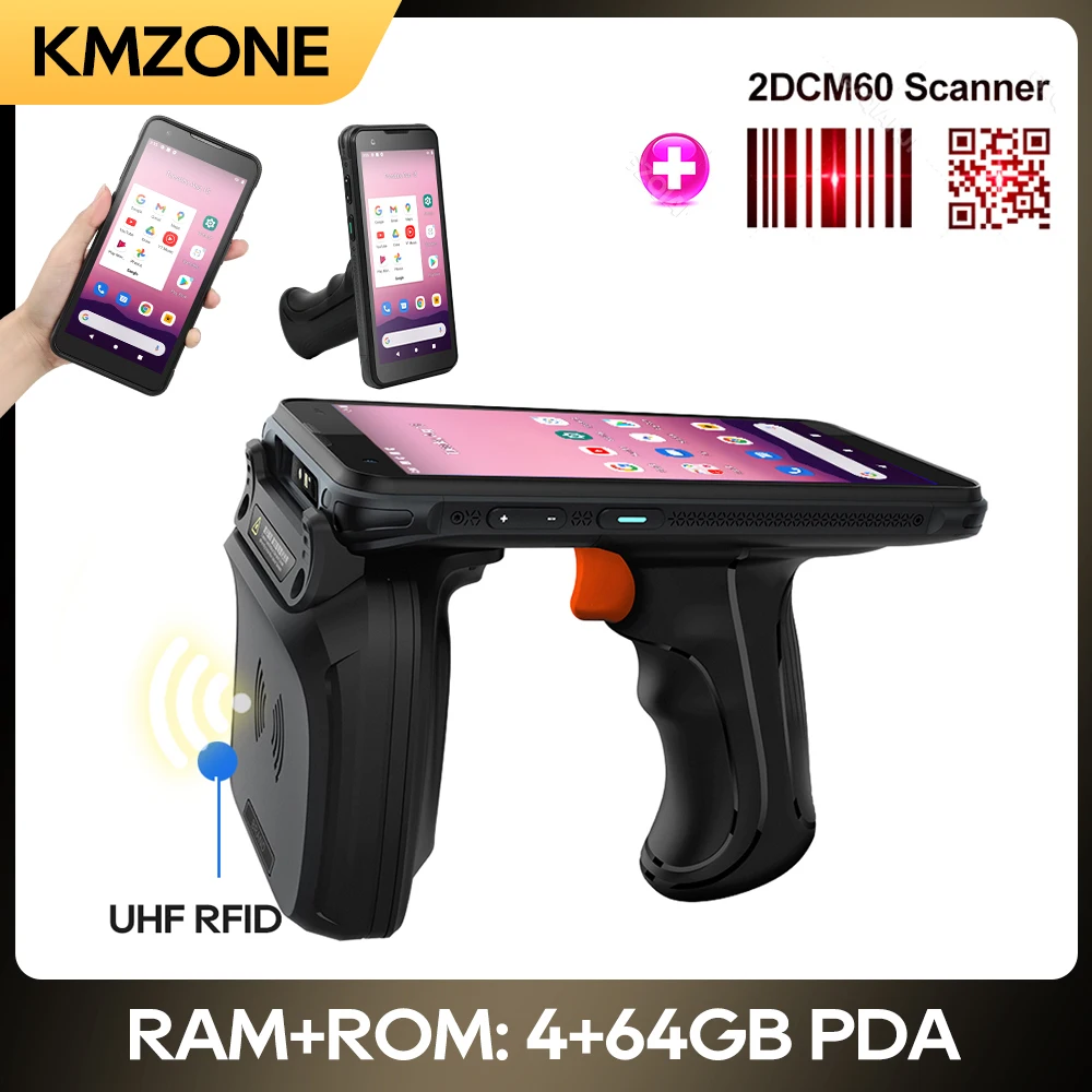 PDA Android 13 Handheld Terminal Barcode Scanner 1D Laser 2D QR Portable Data Collector UHF RFID Grip Pistol Device WiFi 4G NFC