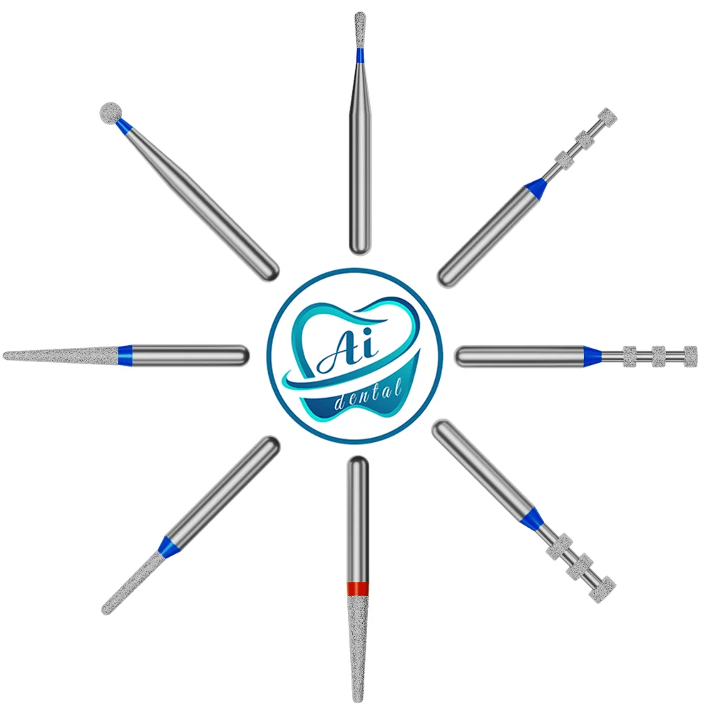 Dental Diamond Burs 1.6mm VP System Veneers Drills Kit Stainless Steel 22mm/21.5mm/21mm/19mm for Dentist High Speed Handpiece
