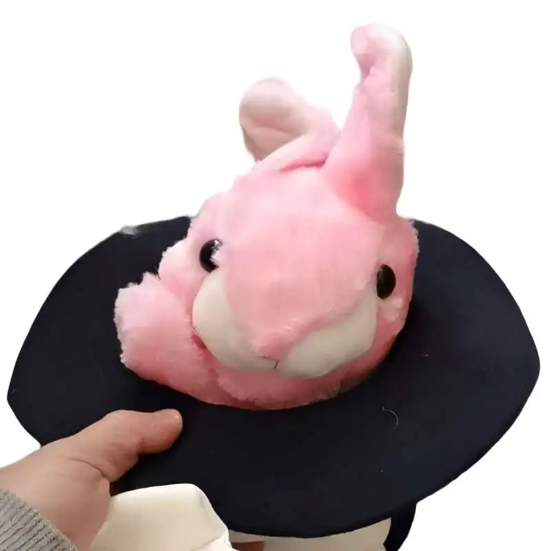 กระต่ายในหมวกหุ่น-สีชมพู Magic Tricks-Stage Props ภาพลวงตาตลก Close Up ตลกคริสต์มาสของขวัญง่ายต่อการทําเด็ก