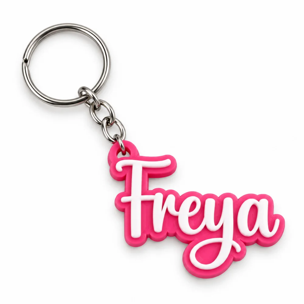 Personalized 3D Printed Name Keychain, Heart Accent