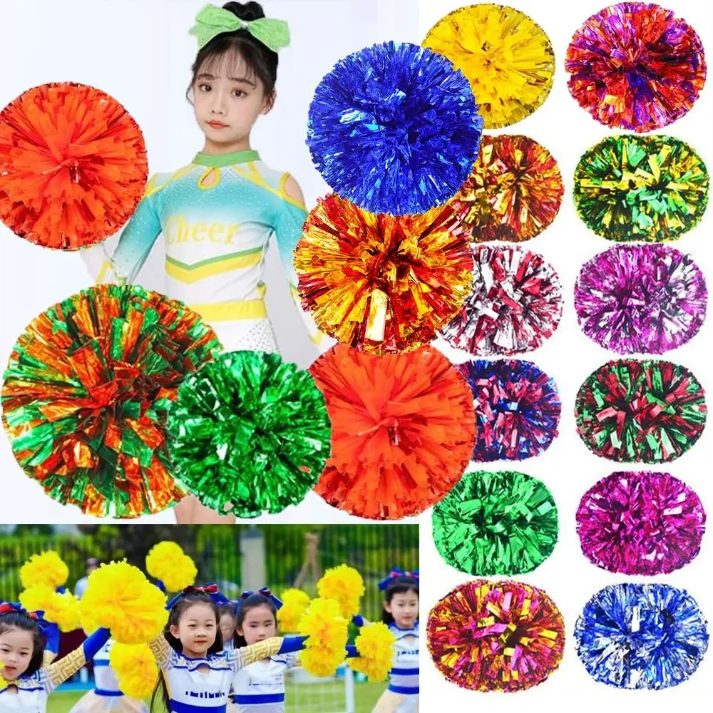 New 25cm Game Pom Poms PET Come On Props Cheering Ball Multicolors Cheap Practical Cheerleading Club Supplies