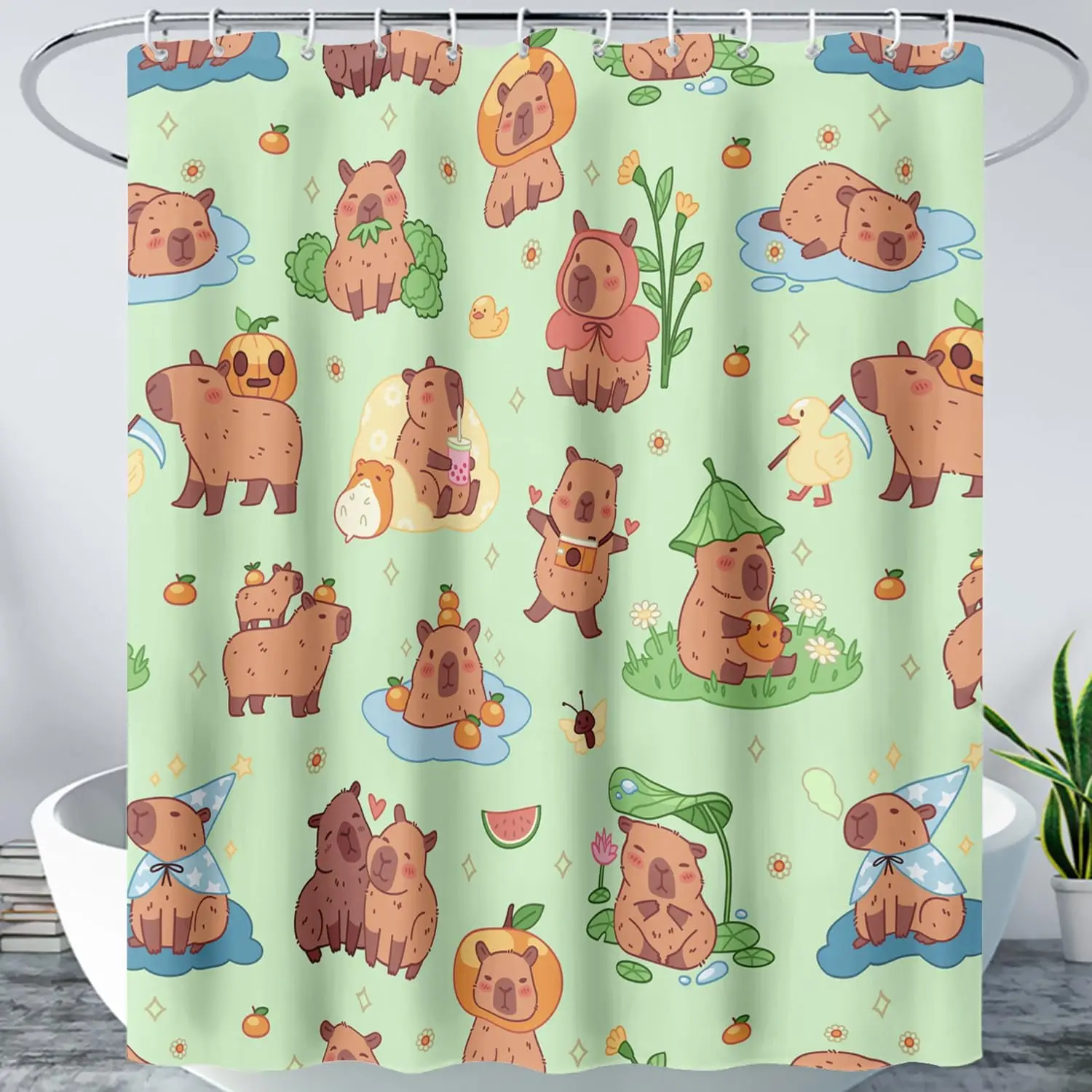 

Cute Piglet Shower Curtain, Farm Animal Design for Kids & Teens, Soft Waterproof Bathroom Decor, Fun Gift Idea Multiple sizes