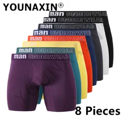 8 Pack Men Big Size Sport Underwear Crotch Opening White Boxers Briefs Sexy Panties Knickers Underpants Boy Undies Homme Trunks