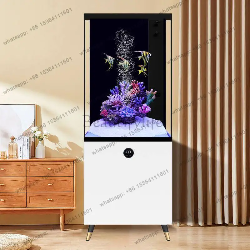 New light luxury bottom filter fish tank household small ultra-white glass landscaping aquarium intelligent floor