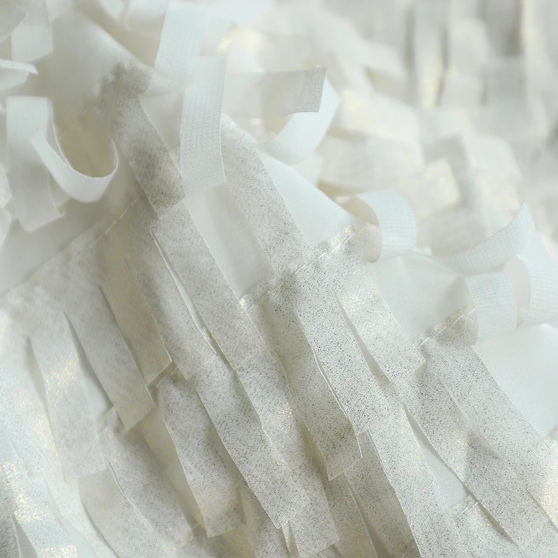 Original Handmade High-end Fabric  Three-dimensional Stripes  Feathers  Tassels  Stage Fashion Designer  Creative Fabric