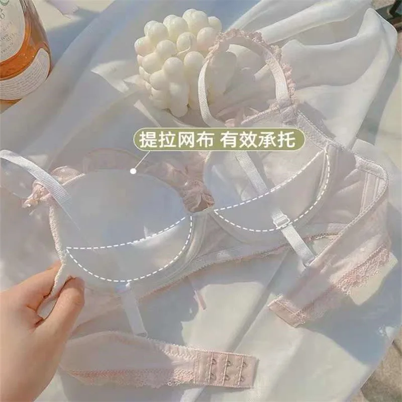 Japanese sweet pure wind lace underwear female small chest gathering anti-sag new girl Lolita bra set