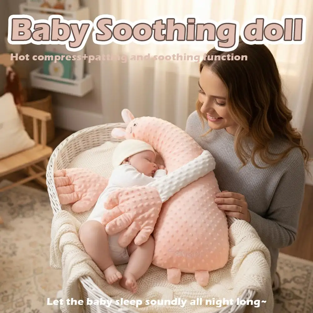 

Cartoon Baby Sleeping Patting Doll with Soothing Palm Remote Control Electric Baby Hand Pillow Soothing Palm Patting For Toddler