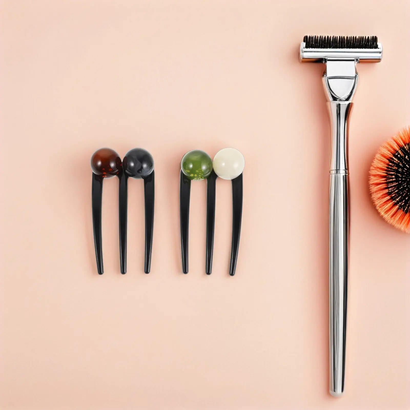 

Набор из 4 U-образных заколок для волос для женщин, инструмент для создания пучка, надежная фиксация, заколка для шиньона в старинном китайском стиле