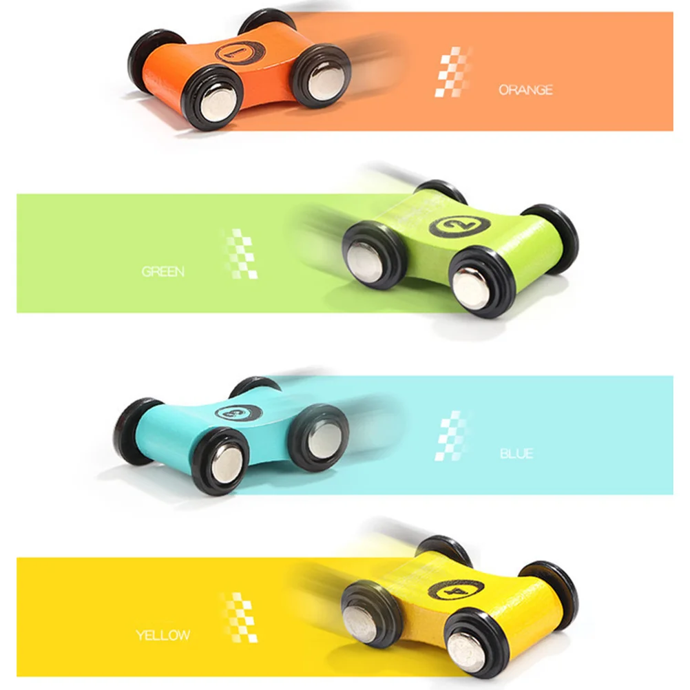 6 pçs carro de madeira mini carros de corrida para crianças durável leve crianças cognitiva mão olho coordenação diversão jogo decoração casa