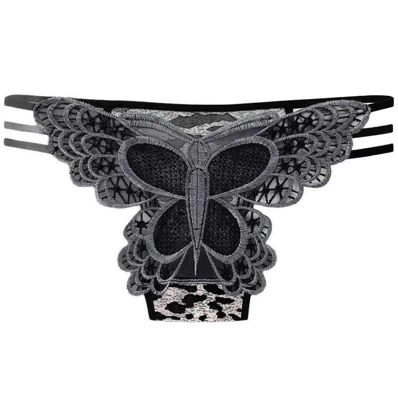

1PC Butterfly Panties Feminine Uderwear Embroidered Low-rise Suspender Briefs