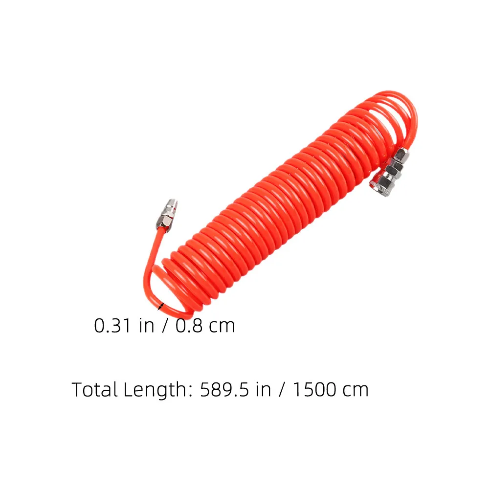 Air Compressor Spring Hose 50Ft Flexible Air Tube Replacement High Pressure Resistant for Workshop Use Easy Installation - view 5