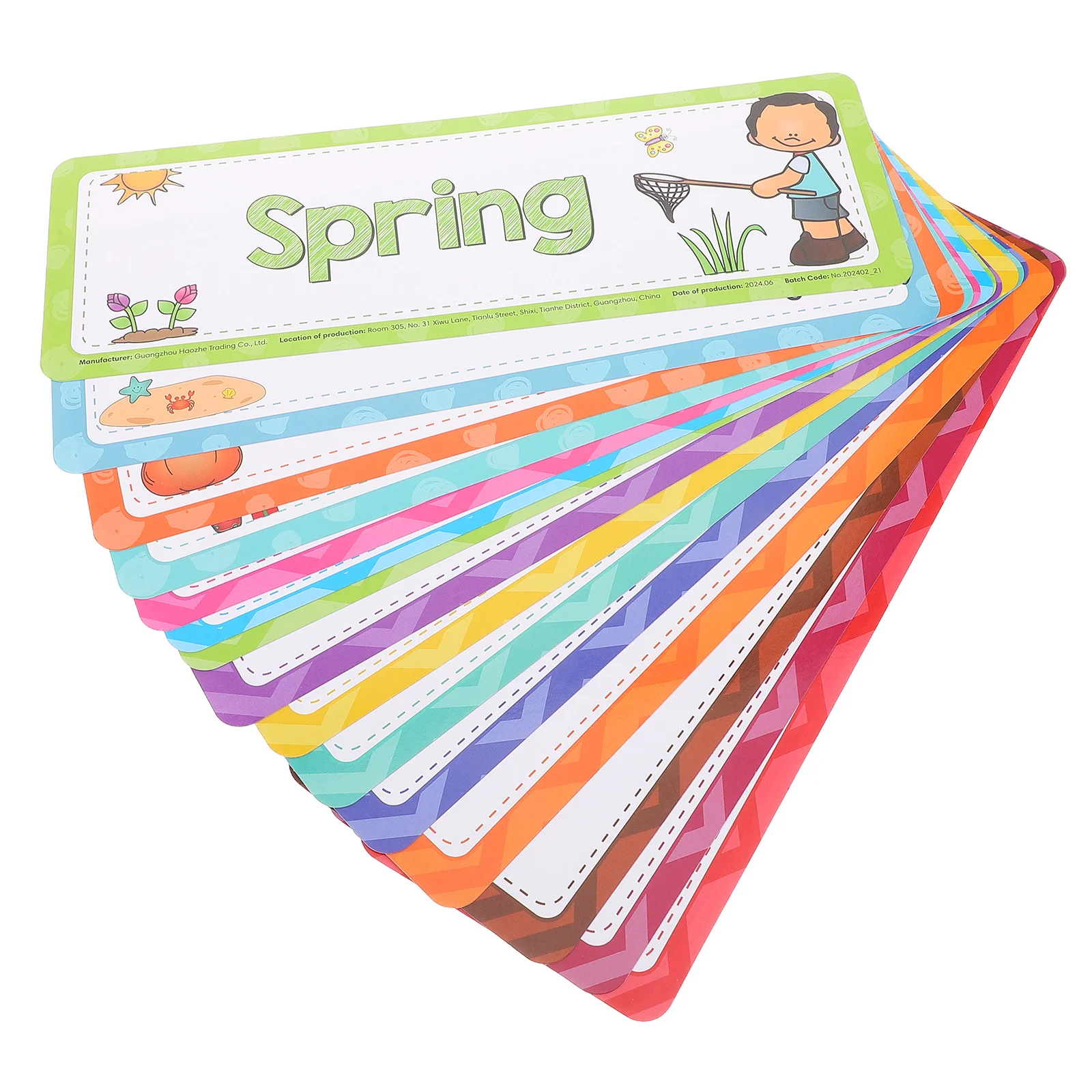 16 قطعة من بطاقات الفلاش الإنجليزية للتعلم الموسمي الشهري وديكور الفصول الدراسية وبطاقات اللغة التعليمية لرياض الأطفال #5