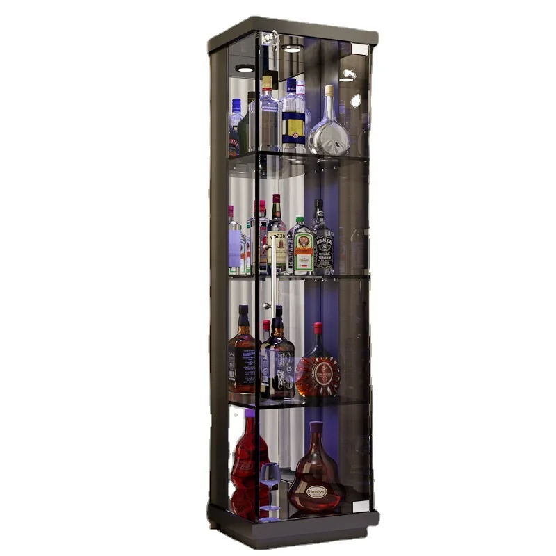 High Quality Glass Wine Cabinet, Corner  , Display Cabinet, Solid Wood Home Cabinet, Simple and Modern Tableware Cabinet