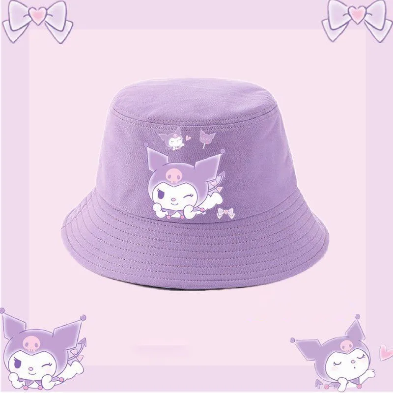 Miniso Sanrio Kuromi Cinnamoroll My Melody Fisherman Hat Cartoon Cute Girl Sun Hat Comfort Ventilate Kawaii Parenthood Girl Gift