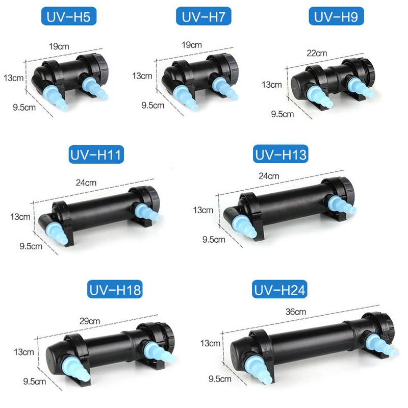 JEBO 220~240V 5W~36W UV Sterilizer Lamp Light Water Cleaner For Aquarium Pond Fish Tank Ultraviolet Filter Clarifier
